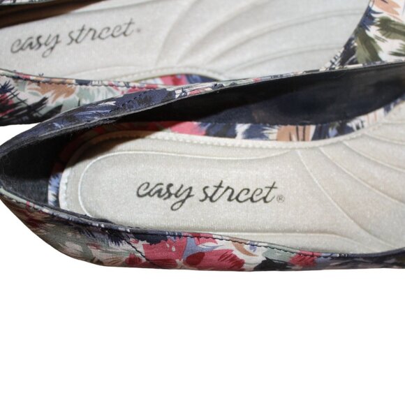 EASY STREET COMFY INSOLE FLORAL PUMPS KITTEN HEEL NEW 7WW hArD To FiNd SIZE - Picture 4 of 7